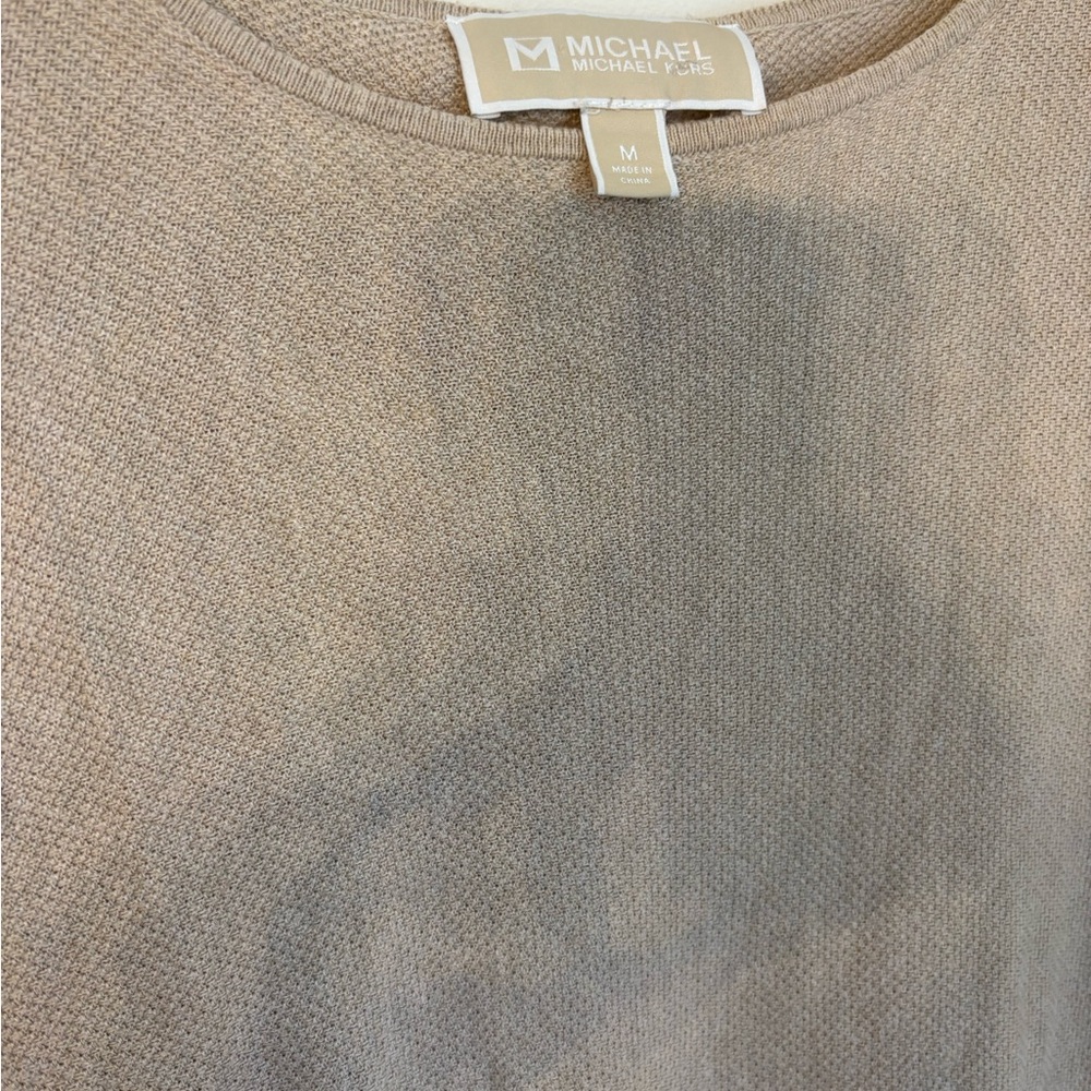 Michael Kors Beige and Gold Hardware Long Sleeve Knit Top Size Medium - Picture 5 of 6